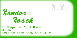 nandor nosek business card